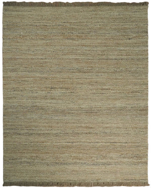 Hand Woven 100% Natural Fiber Brown Natural Jute and Wool Rug | JR10