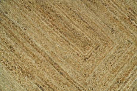 Hand Woven 100% Natural Fiber White and Brown Natural Jute Rug | JR3