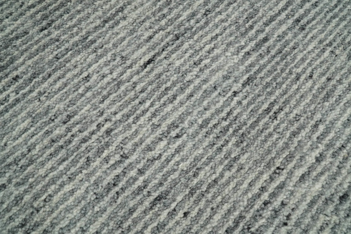 Hand Woven 8x10 Shaded Gray and Silver Rug Made with Fine Wool | TRDCP77810