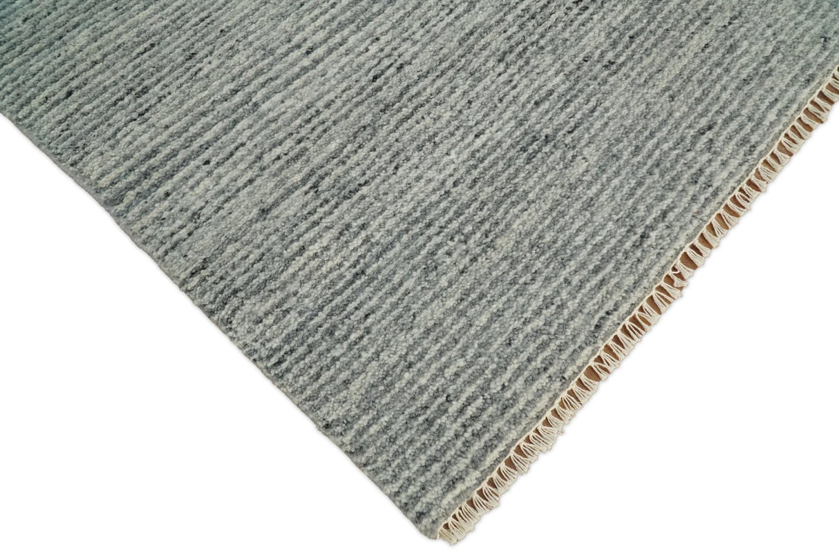 Hand Woven 8x10 Shaded Gray and Silver Rug Made with Fine Wool | TRDCP77810