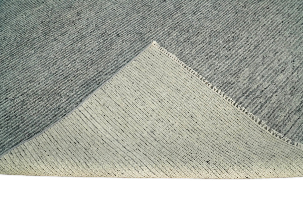 Hand Woven 8x10 Shaded Gray and Silver Rug Made with Fine Wool | TRDCP77810