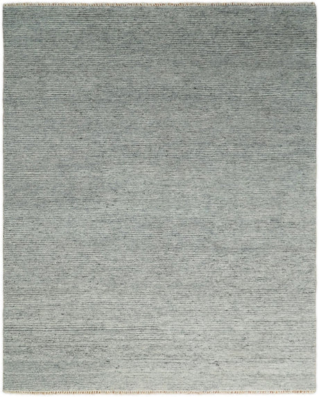 Hand Woven 8x10 Shaded Gray and Silver Rug Made with Fine Wool | TRDCP77810