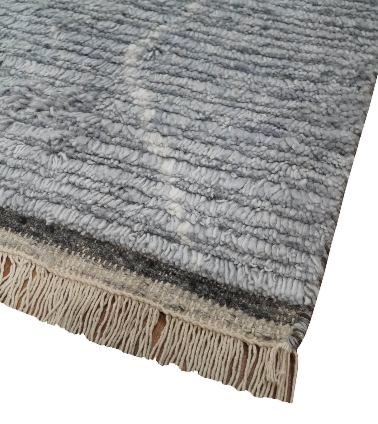 Hand Woven Blue and White 2x3 Trellis Moroccan Rug Made with Fine Wool | TRDCP79523