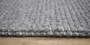 Hand Woven Chunky Fine Wool Contemporary Solid Area Rug