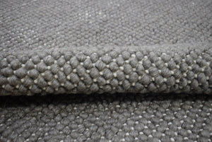 Hand Woven Chunky Fine Wool Contemporary Solid Area Rug