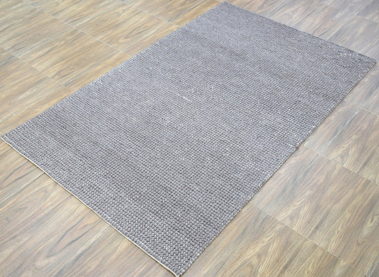Hand Woven Chunky Fine Wool Contemporary Solid Area Rug