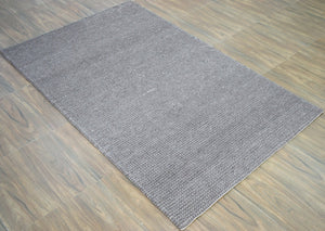 Hand Woven Chunky Fine Wool Contemporary Solid Area Rug