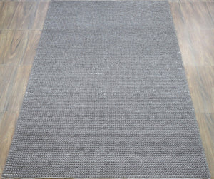 Hand Woven Chunky Fine Wool Contemporary Solid Area Rug