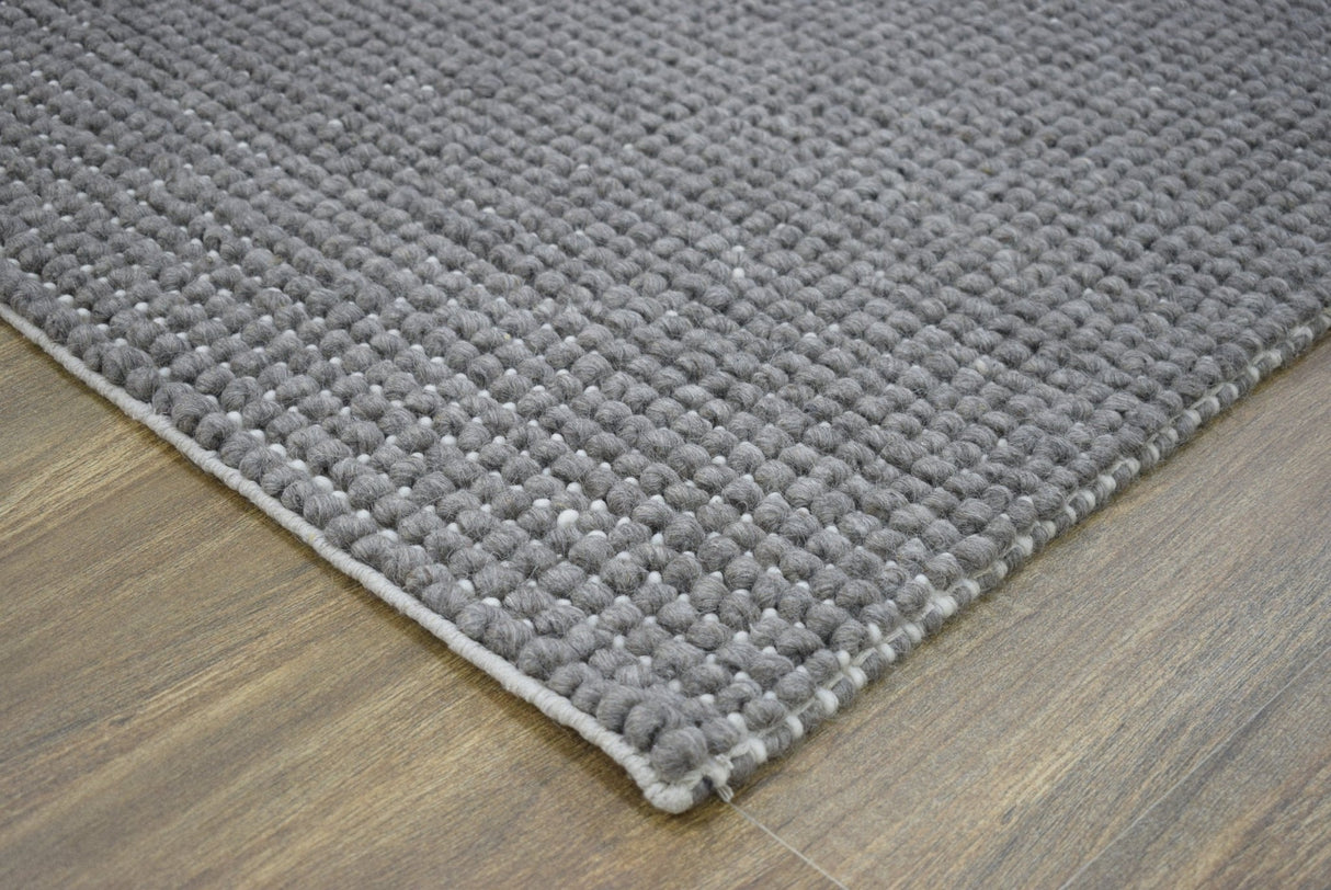 Hand Woven Chunky Fine Wool Contemporary Solid Area Rug