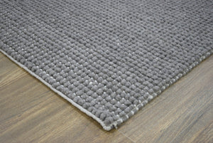 Hand Woven Chunky Fine Wool Contemporary Solid Area Rug