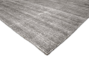 Hand Woven Low Pile Solid Gray Blended Wool Area Rug