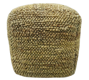 Hand Woven Natural Brown Chunky Design Jute Pouf