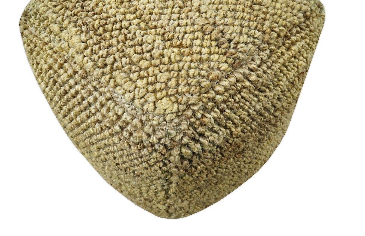 Hand Woven Natural Brown Chunky Design Jute Pouf