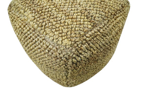 Hand Woven Natural Brown Chunky Design Jute Pouf