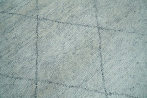 Hand Woven Silver and Gray 8x10 Trellis Moroccan Rug Made with Fine Wool | TRDCP105810