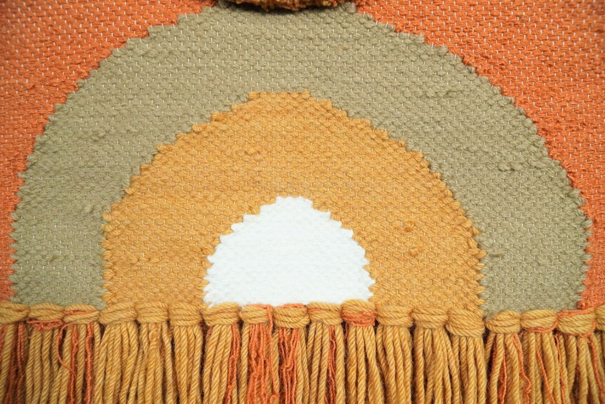 Hand Woven Wool Tapestry Terracotta Bohemian Modern Wall Hanging | WH11
