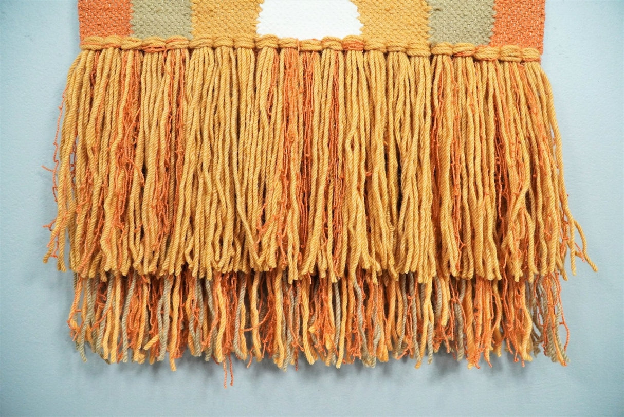Hand Woven Wool Tapestry Terracotta Bohemian Modern Wall Hanging | WH11