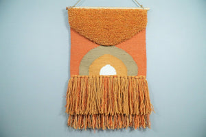Hand Woven Wool Tapestry Terracotta Bohemian Modern Wall Hanging | WH11