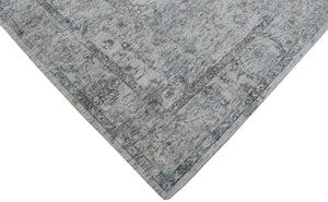 Hand Woven Wool and Art Silk Transitional Silver and Gray Rug