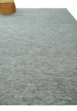 Hand carved Geometrical Design Ivory, Gray and Charcoal Hand knotted wool Area Rug