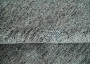 Hand carved Geometrical Design Ivory, Gray and Charcoal Hand knotted wool Area Rug