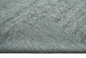 Hand carved Geometrical Design Ivory, Gray and Charcoal Hand knotted wool Area Rug