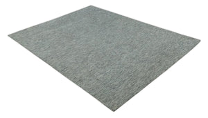 Hand carved Geometrical Design Ivory, Gray and Charcoal Hand knotted wool Area Rug