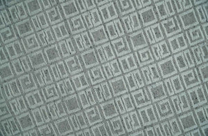Hand carved Silver and Charcoal Traditional Geometrical Pattern Hand Knotted 8.2x10.6 Wool Area Rug