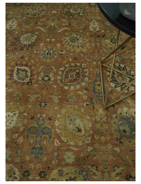 Hand knotted Beige, Ivory and Brown 8x10 Hand knotted Oushak Area Rug