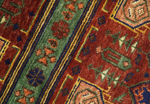 Hand knotted Traditional Multi Sizes Antique Style Vintage Finish Rust and Blue Area Rug
