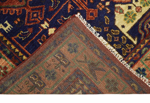 Hand knotted Traditional Multi Sizes Antique Style Vintage Finish Rust and Blue Area Rug