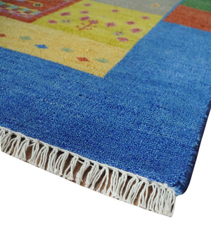 Hand knotted Traditional Multi color 8x10 Antique Tribal Style Gabbeh Design Wool Area Rug