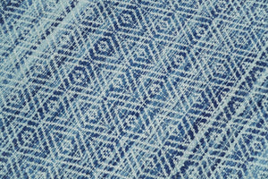 Handmade Boho 5x8 and 8x10 Ivory and Blue Wool Blend Dhurrie Rug | VIK3