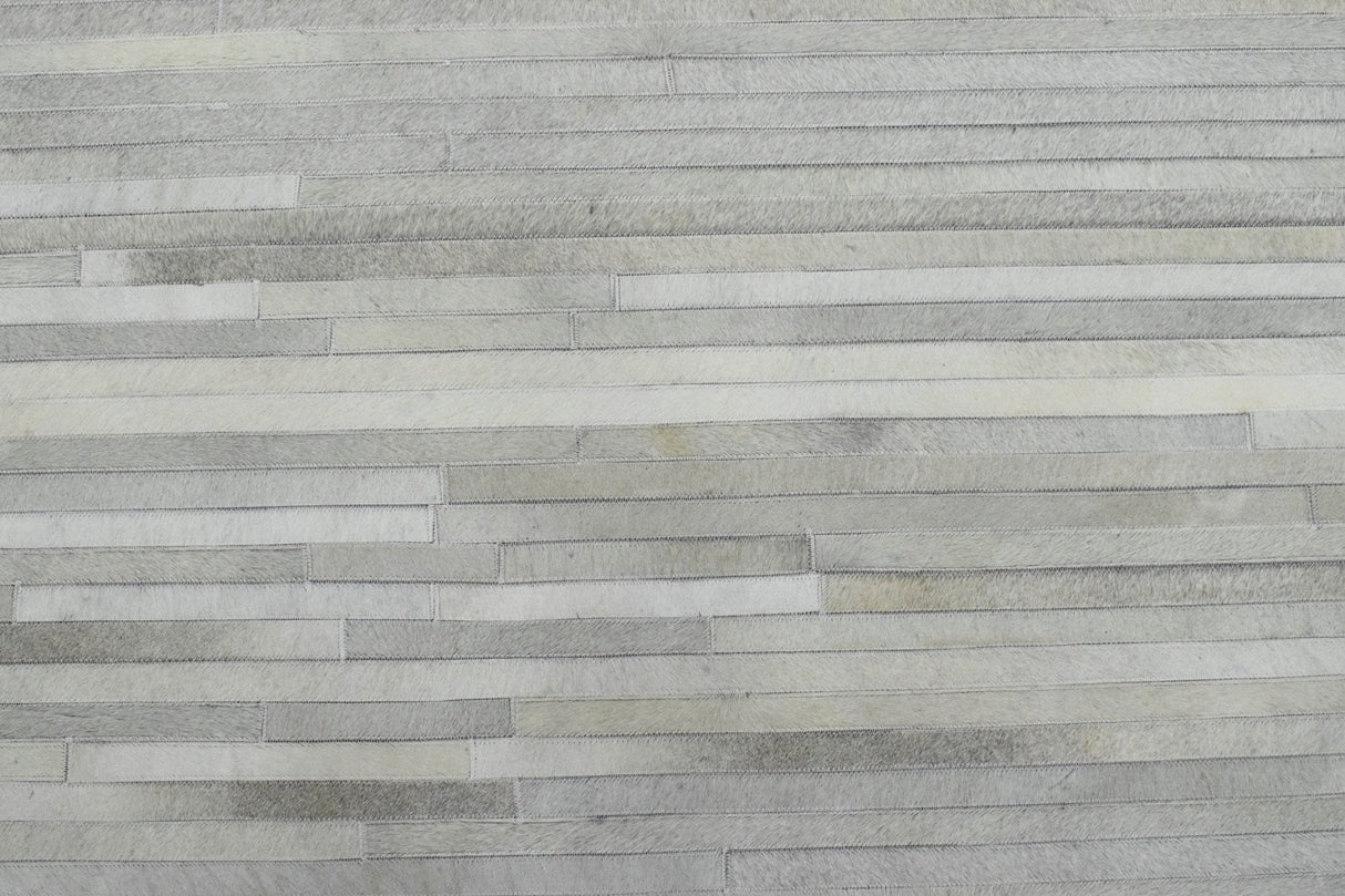 Handmade Hairon 5x8 Genuine Leather Handmade Ivory and Beige Area Rug | LR10