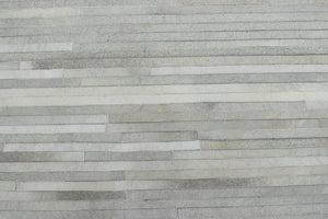 Handmade Hairon 5x8 Genuine Leather Handmade Ivory and Beige Area Rug | LR10