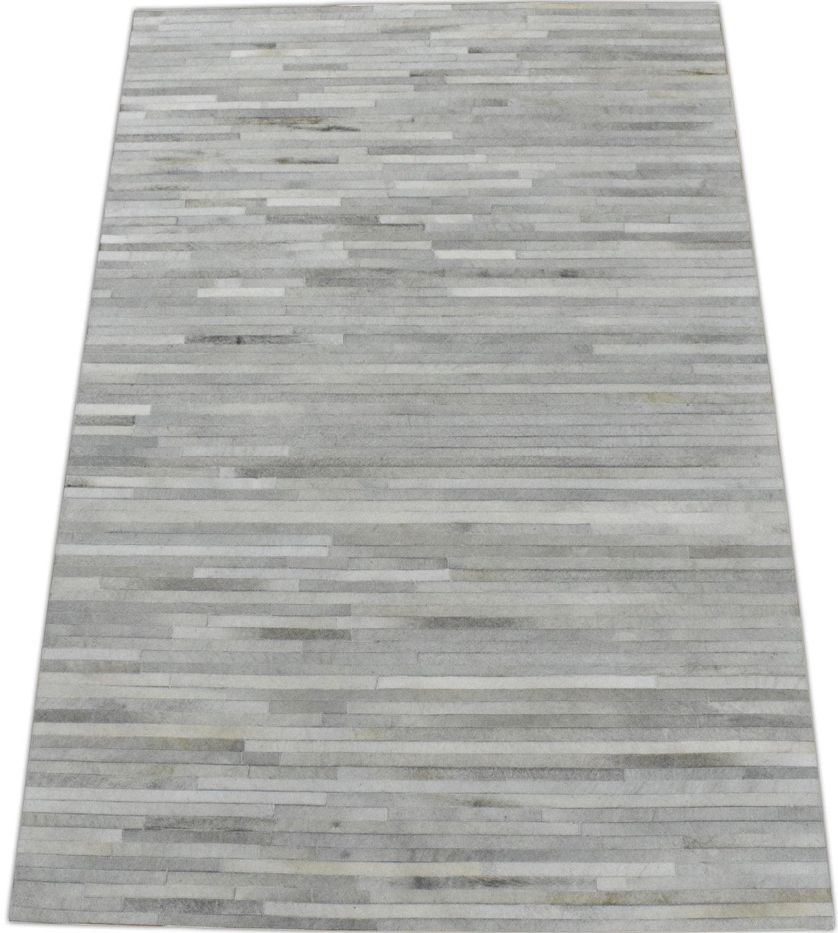 Handmade Hairon 5x8 Genuine Leather Handmade Ivory and Beige Area Rug | LR10