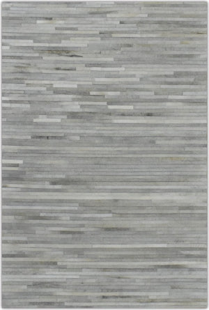 Handmade Hairon 5x8 Genuine Leather Handmade Ivory and Beige Area Rug | LR10