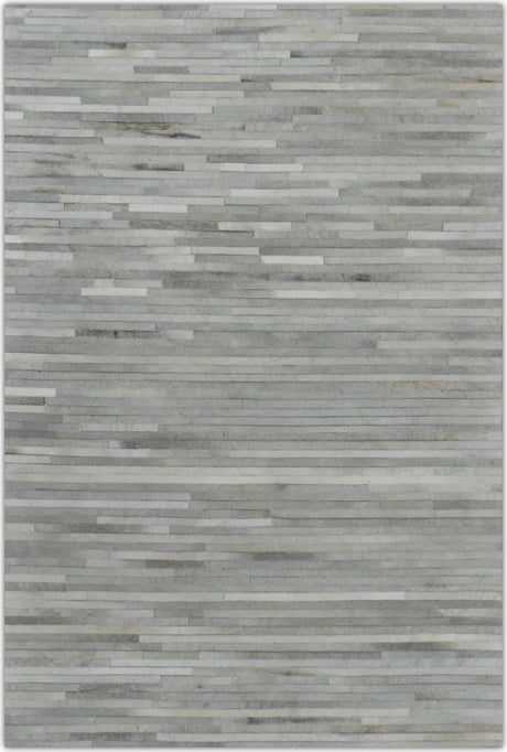 Handmade Hairon 5x8 Genuine Leather Handmade Ivory and Beige Area Rug | LR10