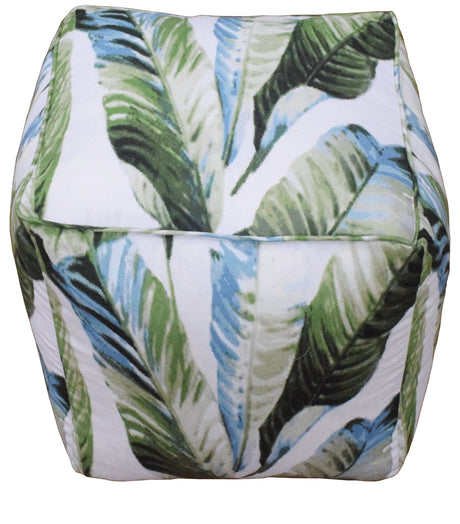 Handmade Tropical Design Outdoor and Indoor Ottoman Pouf - Footstool, Comfortable Chair or Footrest