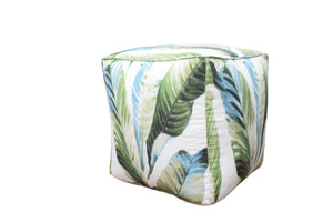 Handmade Tropical Design Outdoor and Indoor Ottoman Pouf - Footstool, Comfortable Chair or Footrest