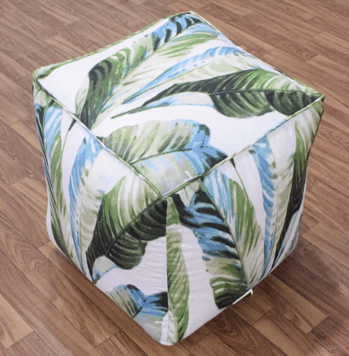 Handmade Tropical Design Outdoor and Indoor Ottoman Pouf - Footstool, Comfortable Chair or Footrest