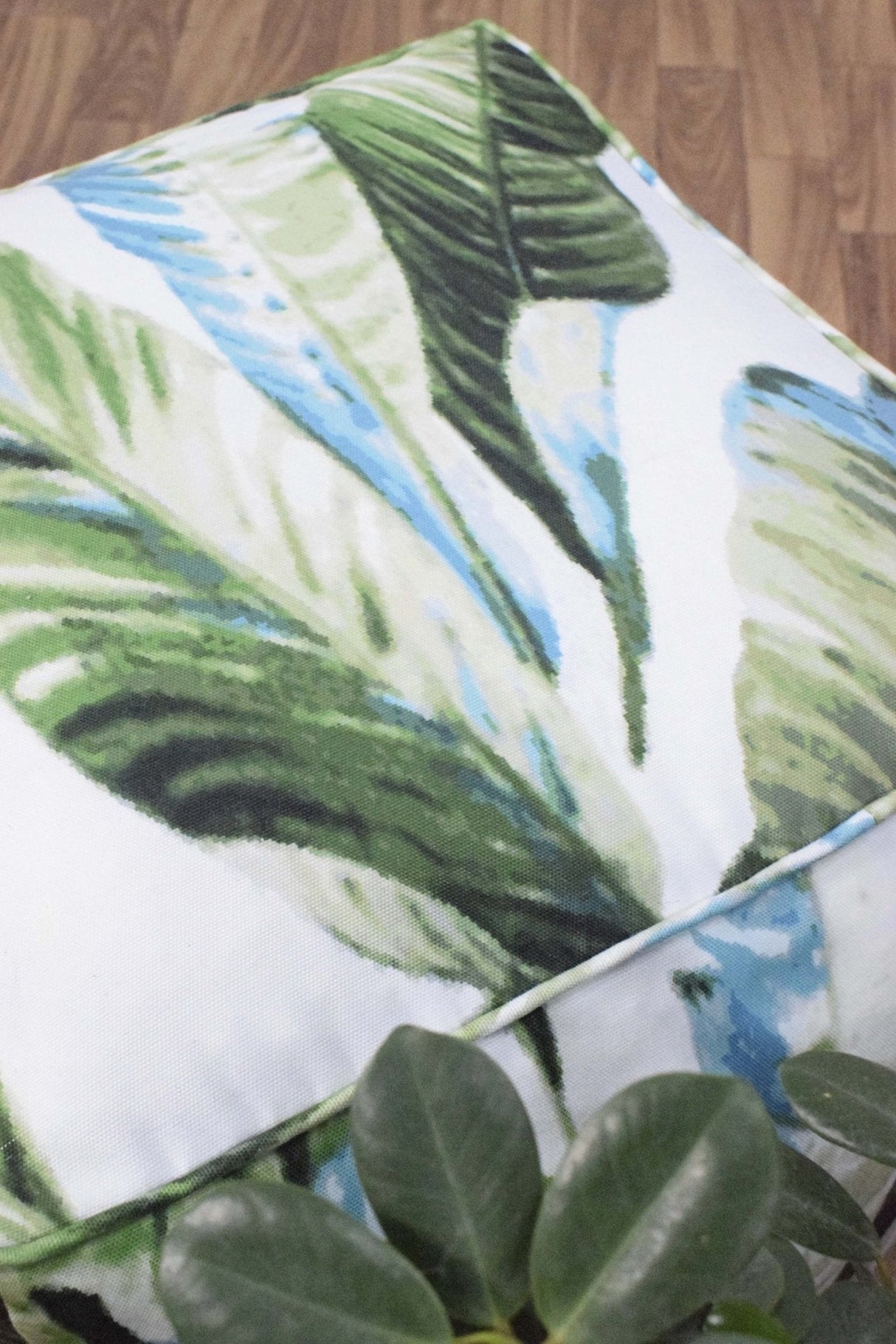 Handmade Tropical Design Outdoor and Indoor Ottoman Pouf - Footstool, Comfortable Chair or Footrest