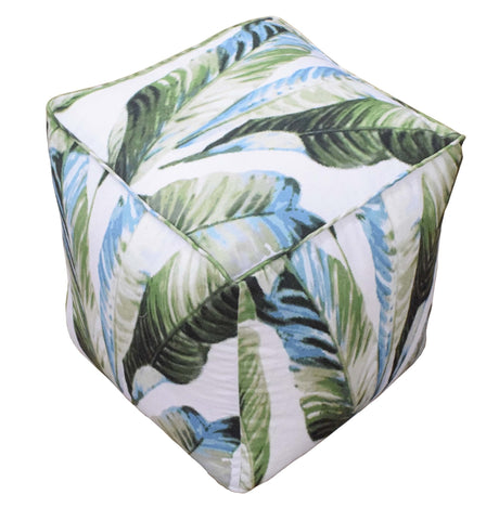 Handmade Tropical Design Outdoor and Indoor Ottoman Pouf - Footstool, Comfortable Chair or Footrest