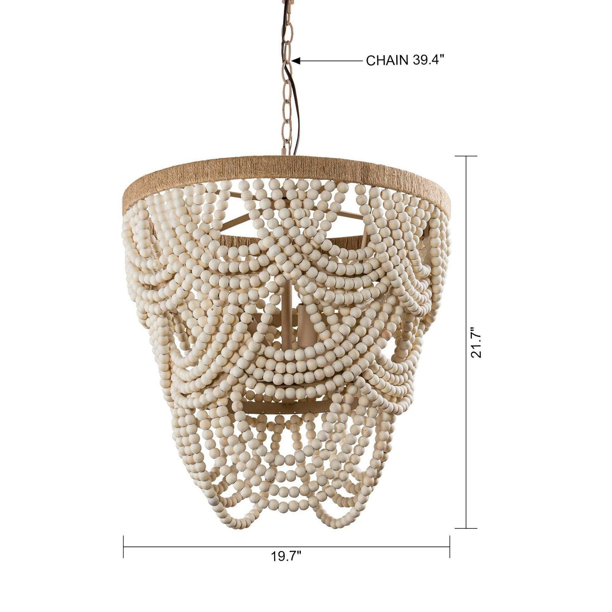 Hatfield 4-Light Bohemia Style Wood Beaded Chandelier