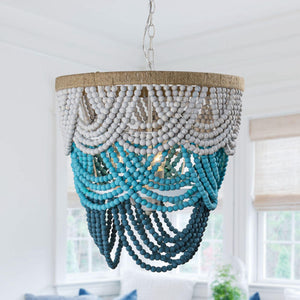 Hatfield 4-Light Bohemia Style Wood Beaded Chandelier