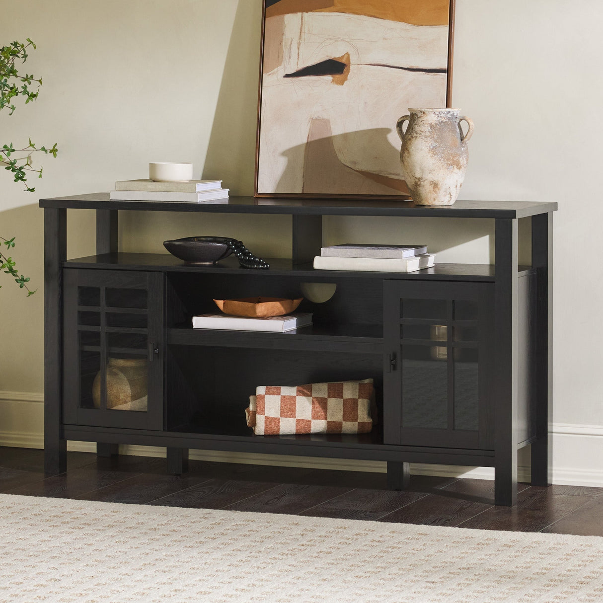 Hattie 58" 2-Door Transitional Buffet Sideboard & TV Stand