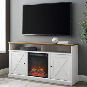 Hawley Barn Door Fireplace TV Stand