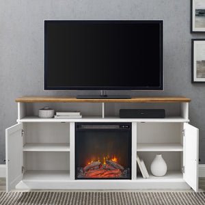 Hawley Barn Door Fireplace TV Stand