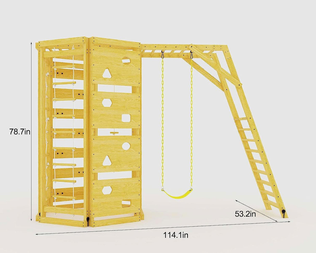 Hawthorn Outdoor Climber Playset | Monkey Bars, Swing & Octagon Climber for Kids