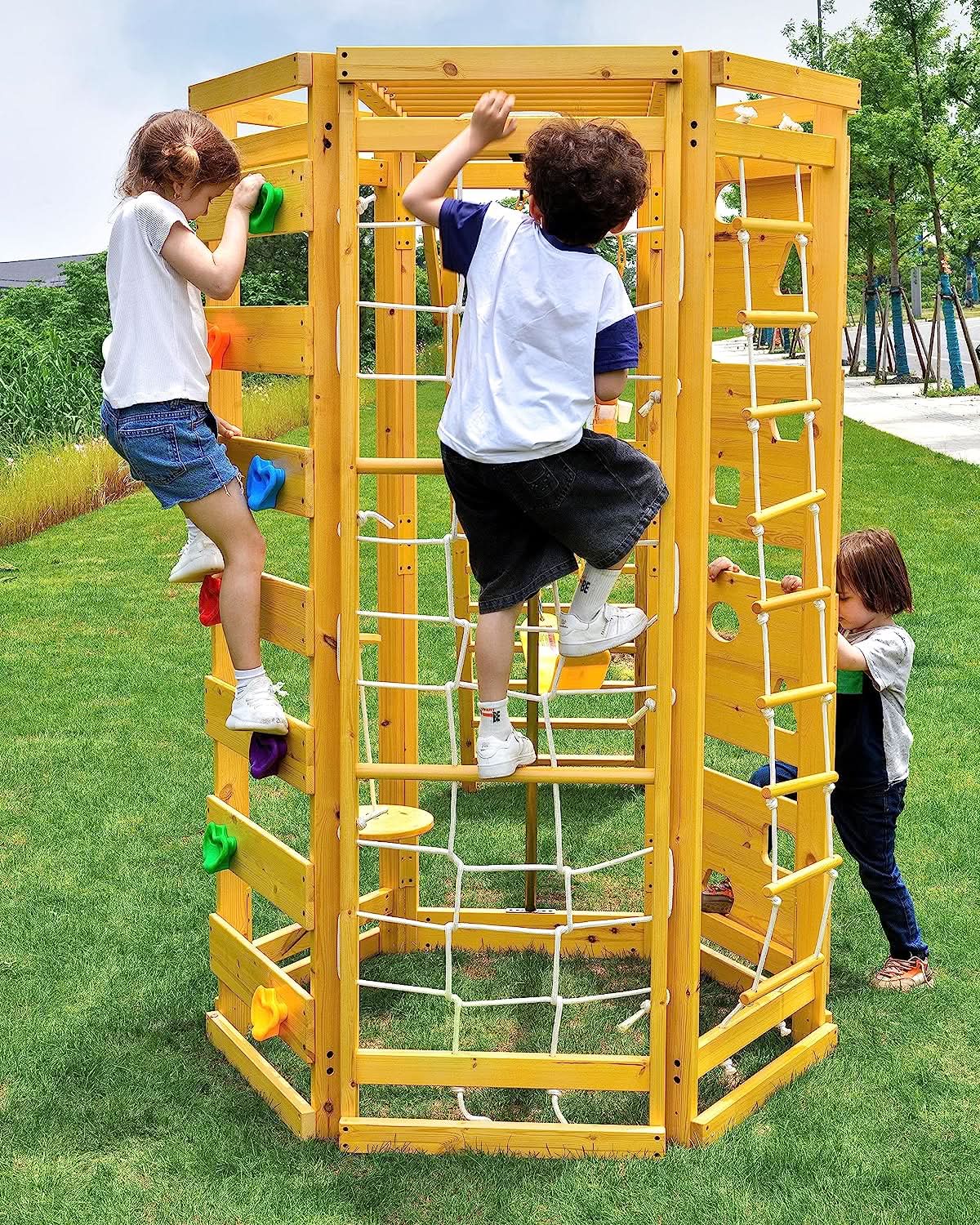 Hawthorn Outdoor Climber Playset | Monkey Bars, Swing & Octagon Climber for Kids